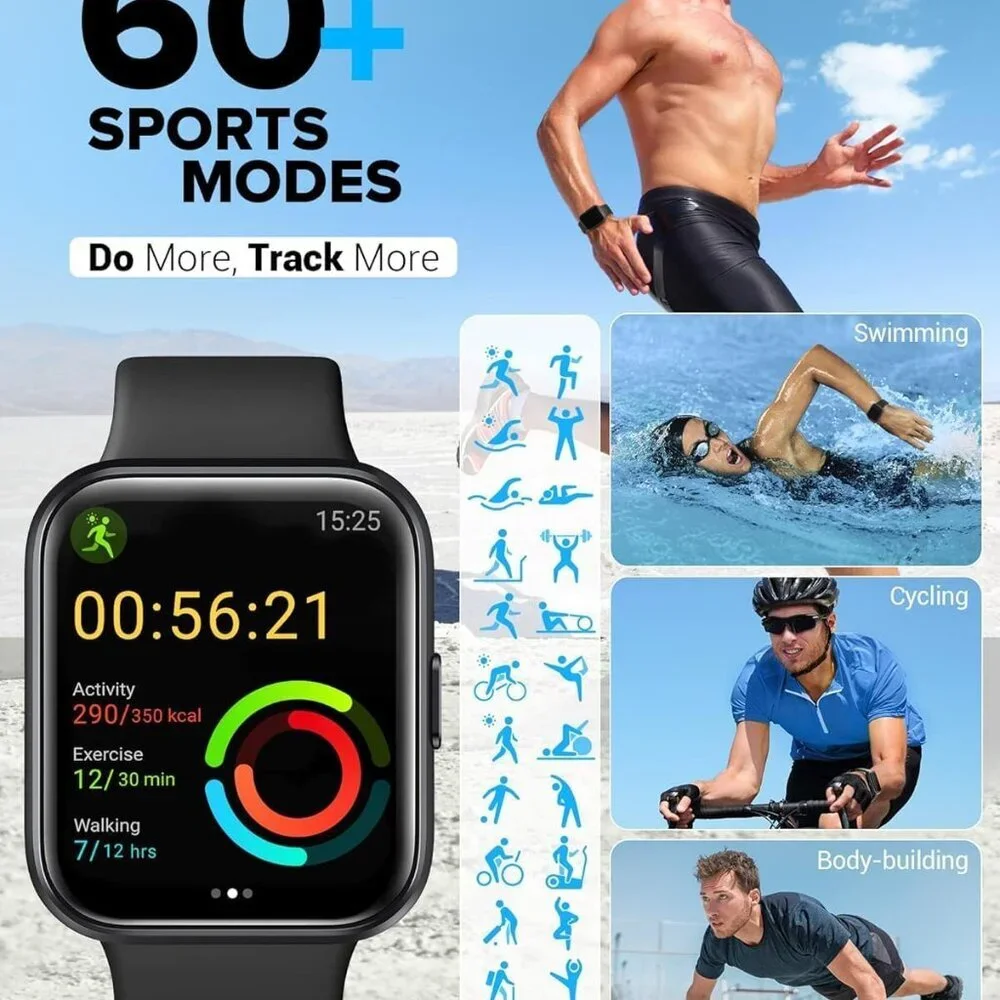 Smart Watch for Men Women Android iPhone, Alexa Built-in Fitness Watch with 1.8